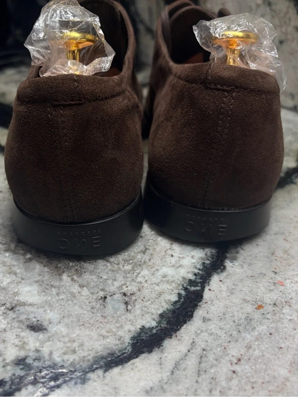 Fratelli Rossetti  Brown Suede Apron Toe Derby Shoes Made in Italy UK 7.5 US 8.5